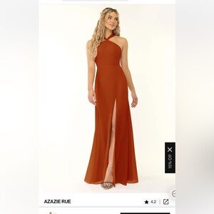 A-Line Halter Chiffon Dress from Azazie. Worn once as a bridesmaid in wedding.